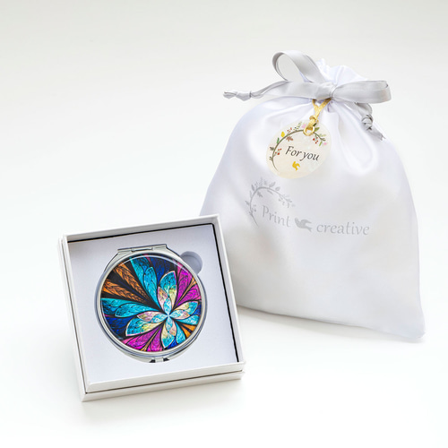 天然貝 コンパクトミラー（ オーシャンカルテット ）シェル ・ 螺鈿