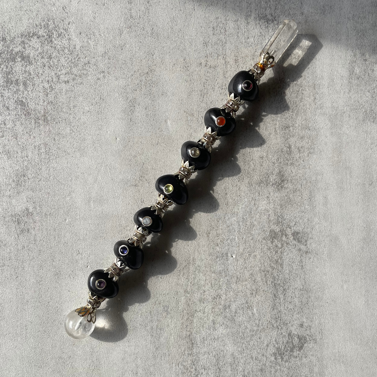 【ブラックアゲート タンブル ワンド】７つのチャクラ｜ヒーリング｜鉱物 天然石