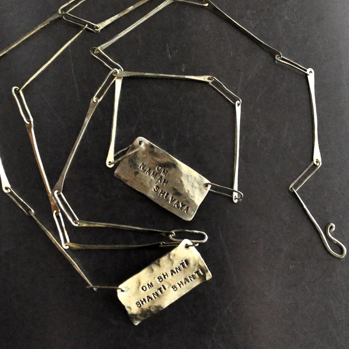 オリジナルチェーンの刻印プレートペンダント short／N005　※受注制作