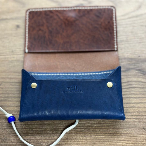 レザー 名刺入れ カードケース ハンドメイド 手縫い レザークラフト 本