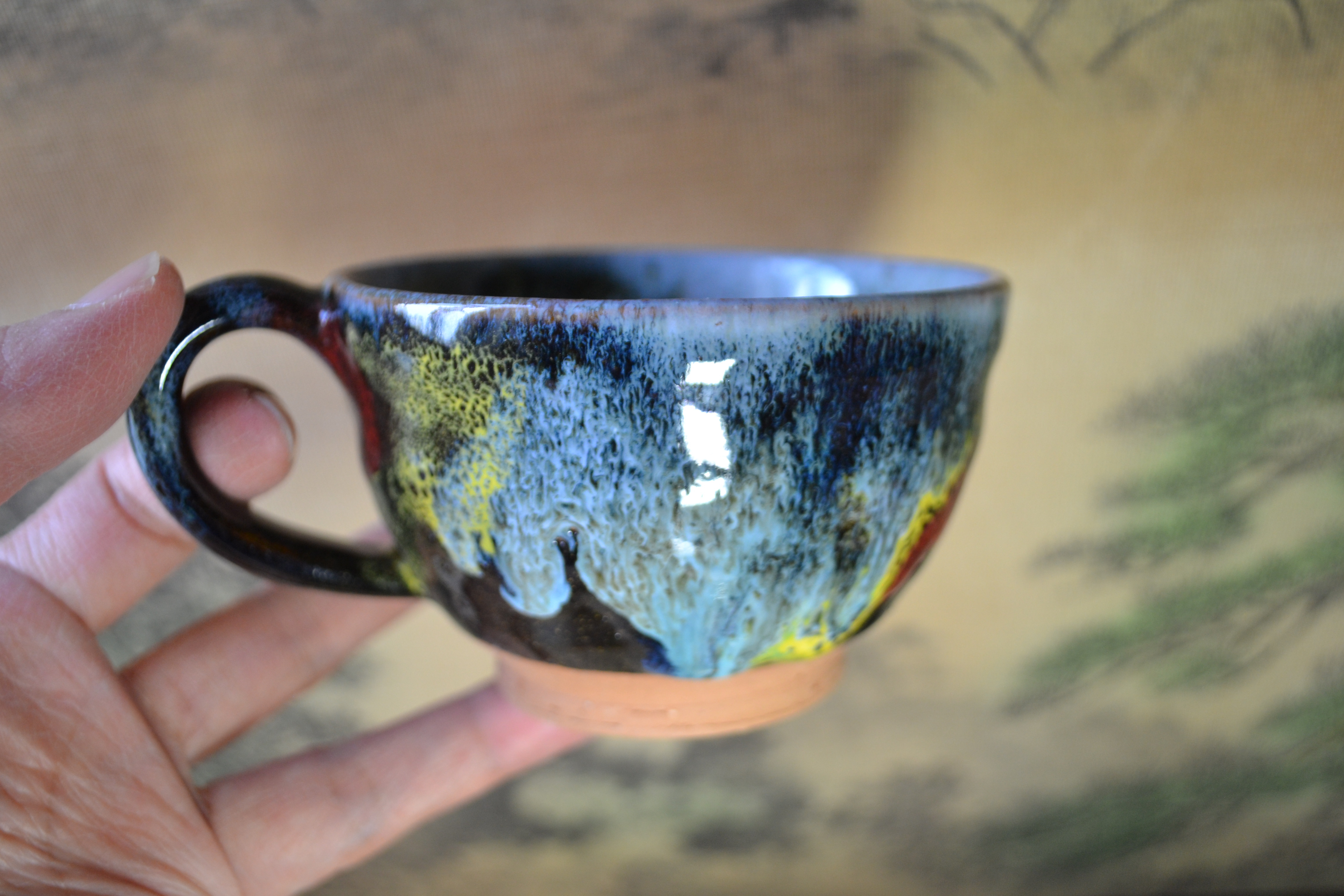 【セット特割！】コーヒーカップ2個セット(南仏の影)想い　ティーカップ2個セット　★萩焼き　パーティ　ギフト