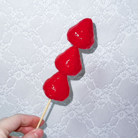 食べられないいちご飴◇実物大 食品サンプル その他インテリア雑貨