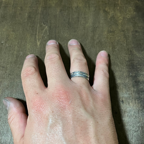 フェザー シルバー リング 指輪 17号 # インディアンジュエリー