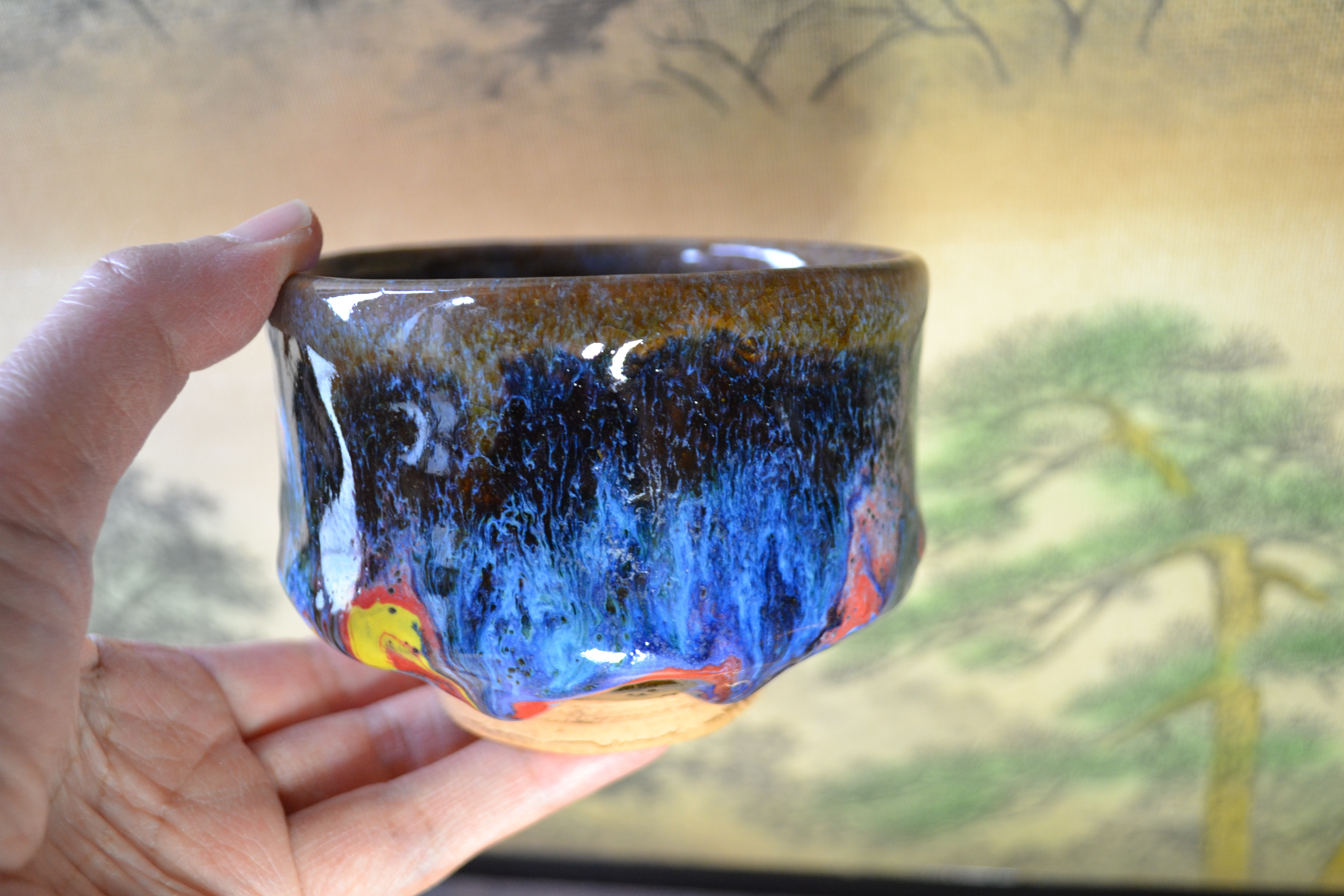 【新着！】一服碗(南仏の影)コートダジュール　いっぷく碗　★萩焼き 陶器　パーティ