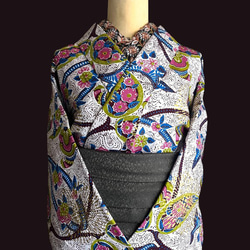 茶道お稽古着 お稽古用エプロン ネイビー ポーチ付き お着物にも使え