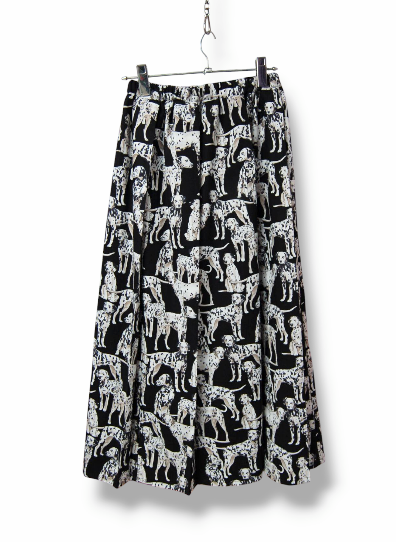 USA　cottonダルメシアン　フレアプリーツロングスカート