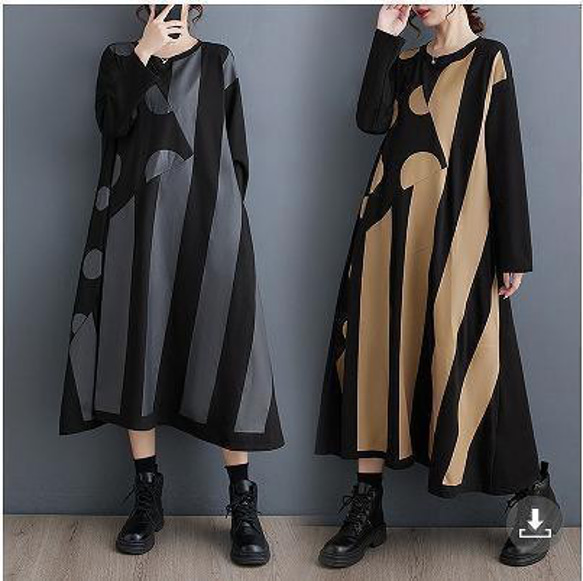 大きいサイズ ロング ワンピース レディース 秋冬 春 新品 長袖