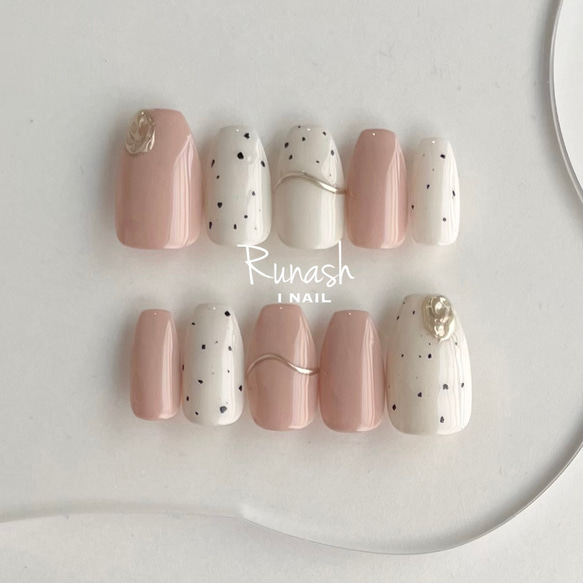 ダルメシアンピンク ネイルチップ ダルメシアンピンク ネイルチップ ネイルチップ（つけ爪