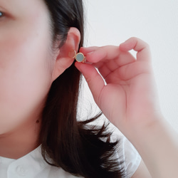 泡花 -アナベル-　イヤカフになるリング 大ぶりリング 2way　あじさい　紫陽花 イヤーカフ　 シルバー 緑　グリーン 15枚目の画像