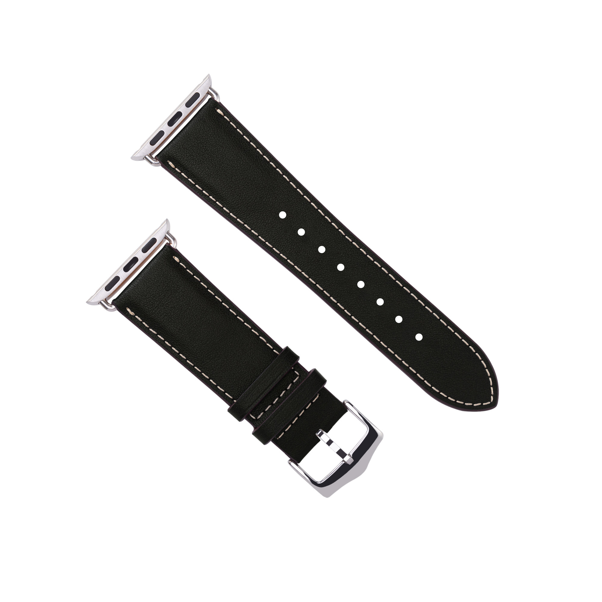 Apple Watch レザーバンド スウィフトカーフスキン ブラック <S02-Black>
