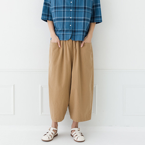 コットンツイル セミワイド クロップドパンツ ロングパンツ