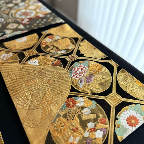 ランチョンマット(高級正絹袋帯リメイク)新品未使用 ◼︎58◼︎一点物 正絹 高級袋帯 ランチョンマット4枚セット【帯