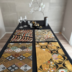 ランチョンマット(高級正絹袋帯リメイク)新品未使用 ◼︎58◼︎一点物 正絹 高級袋帯 ランチョンマット4枚セット【帯