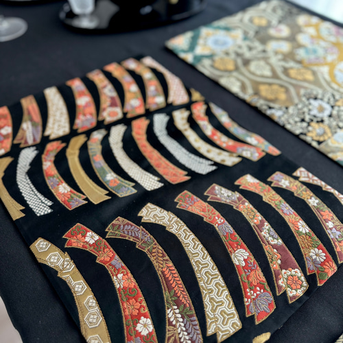 ◼︎58◼︎一点物 正絹 高級袋帯 ランチョンマット4枚セット【帯