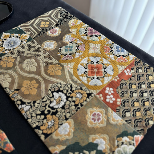 ◼︎58◼︎一点物 正絹 高級袋帯 ランチョンマット4枚セット【帯