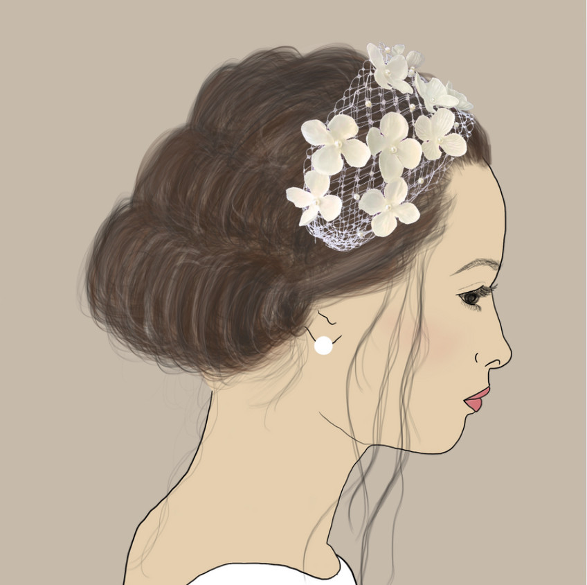 ❁Head Dress❁フラワーカチューシャ（ハイドレンジアホワイト）【70412】