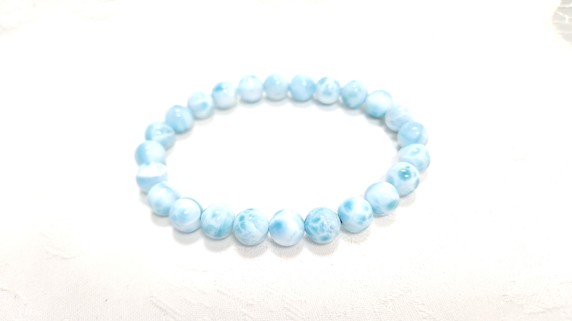 優しく穏やかなエネルギーに包まれ深い安らぎと癒し☆鑑定証付◇「愛と平和の象徴」☆ラリマー＊天然石ブレスレット