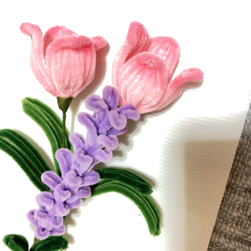 モールフラワー チューリップ と ラベンダー 花束 アートフラワー