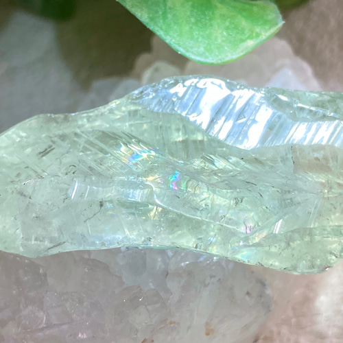 レインボー グリーンアメジスト プラシオライト 原石 グリーンクォーツ