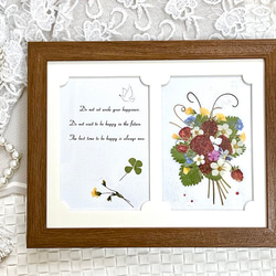 お花のドレスで優しい気持ち 押し花アート額03 その他アート 神戸六甲