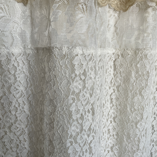 170×90 ジョーゼット＆レース 間仕切りカーテン ロング カフェカーテン