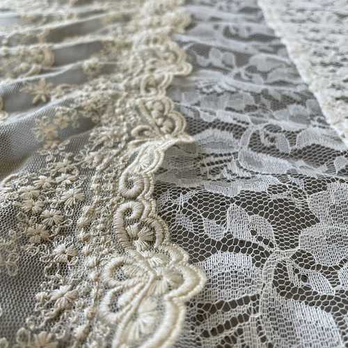 170×90 ジョーゼット＆レース 間仕切りカーテン ロング カフェカーテン