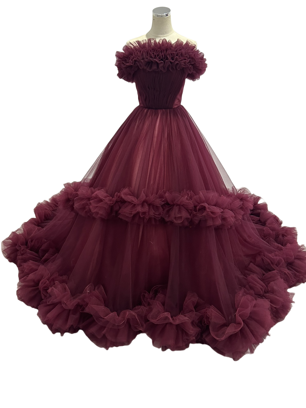 カラードレス ワインレッド エレガント 優しい リボントレーン 披露宴/結婚式 ブライダル