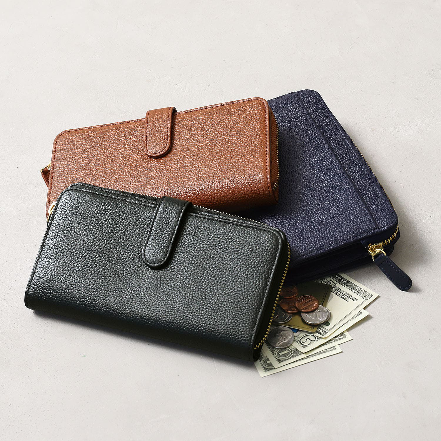 shin leather 長財布 重厚感と使い易さを両立。フラップウォレット/長財布/革財布