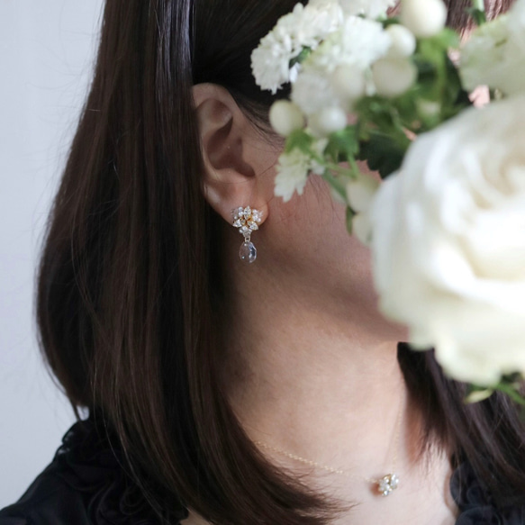 光雫（ひかりしずく）｜14KGF スワロフスキーパール＆クリスタル