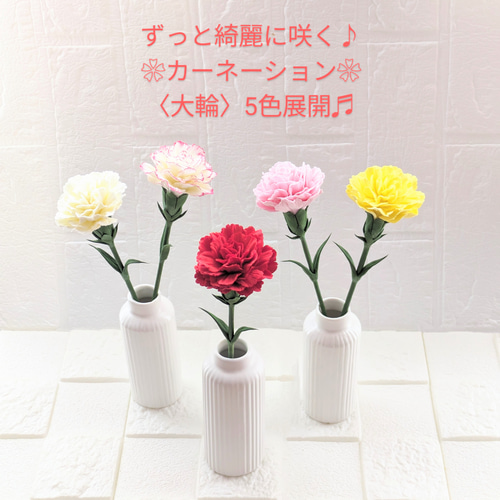 ❀クレイフラワー❀母の日♪カーネーション〈大輪♫〉お手入れ不要