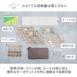 【限量特價】真皮長版錢包，小號，植物佩斯利花紋，米色 TOW014 第9張的照片