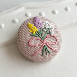 名前・日付無料】手刺繍で作ったひまわりのリングピロー(sunflower