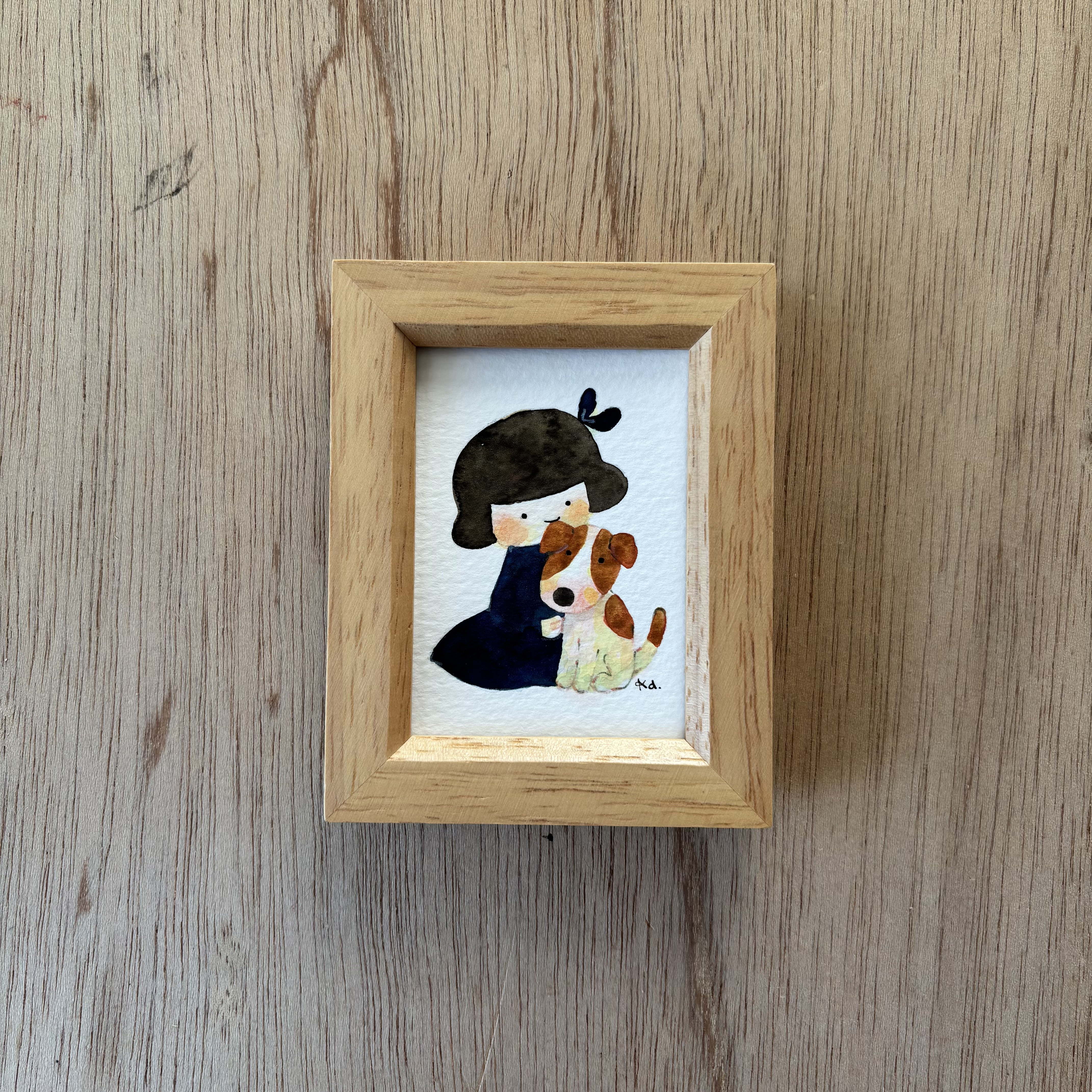 「 ジャックラッセルテリアさん」ミニ額　原画