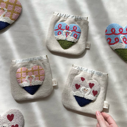 LUDLOW ネイビー ポーチ 白鳥刺繍 タグ付き✨【未使用】LUDLOW ラドロー フラットポーチ ビジュー 白鳥