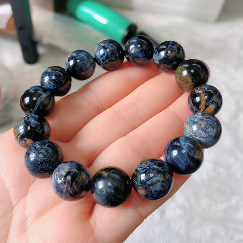 天然無処理 ピーターサイト ブレスレット 14.3mm ブレスレット 天然石