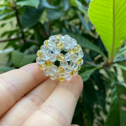 神聖幾何学 フラーレン】水晶＋シトリン：天然石4mm玉：宇宙エネルギー