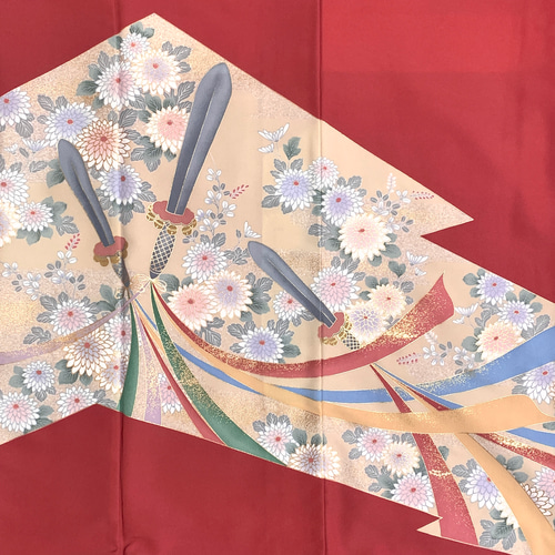 正絹】着物リメイク 色留袖ドレス&ボレロショールのセット／五つ紋