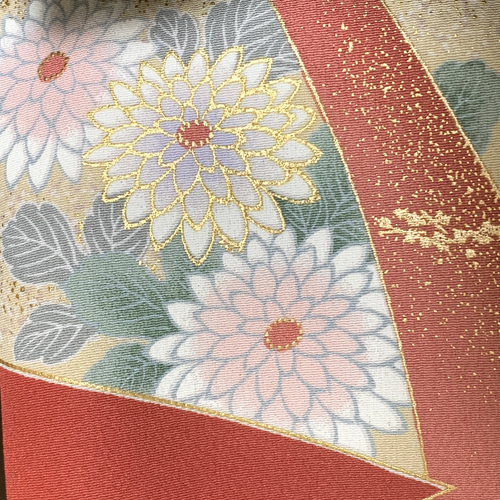 正絹】着物リメイク 色留袖ドレス&ボレロショールのセット／五つ紋