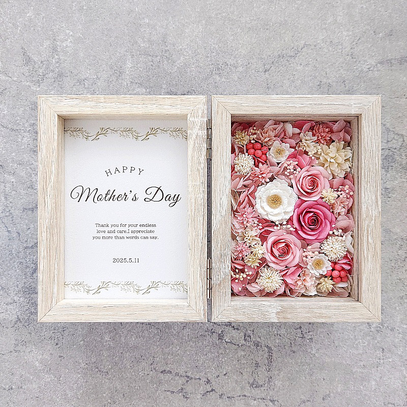 母の日ギフト2025♡名入れ *washi no hana*フラワーフォトフレーム♢ブライトピンク