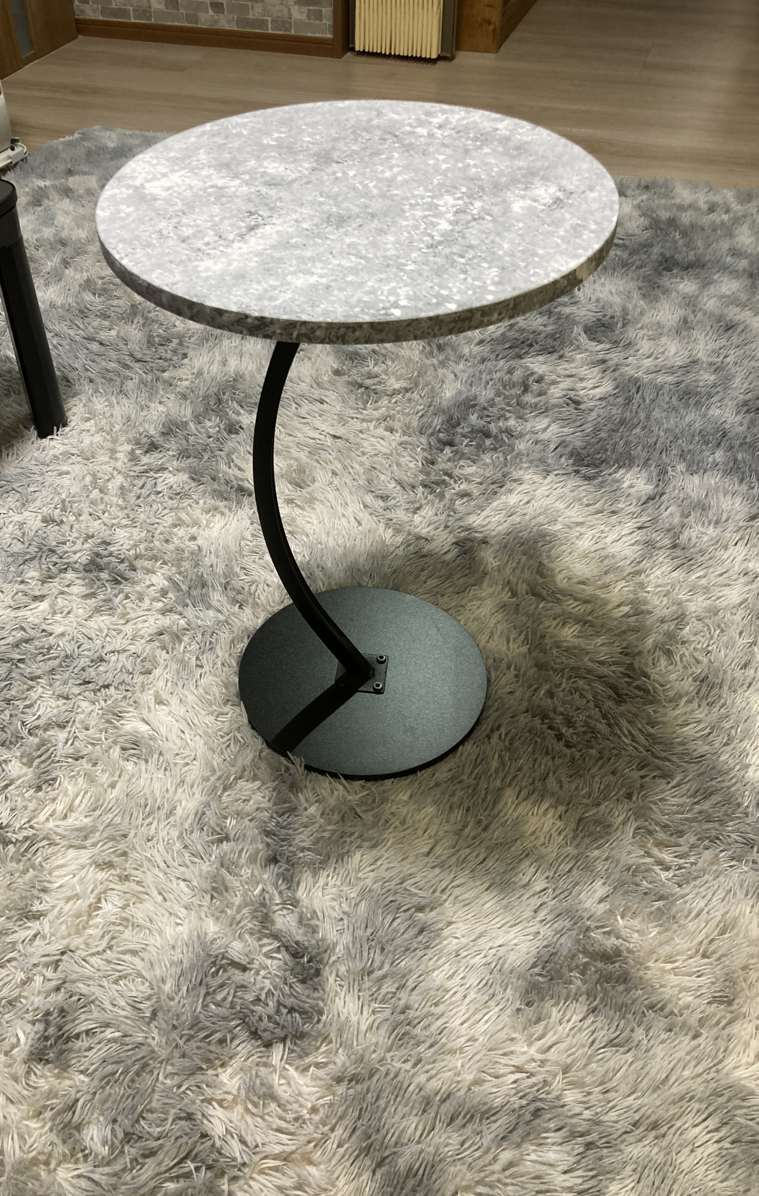 ★【受注製作】★ホワイトストーン柄☆石目★御影調★サイドテーブル★店舗☆