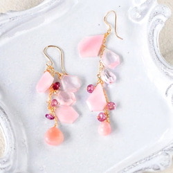 みっちゃん ♦︎14kgfアクアマリンフリルカービングピアス みっちゃん ♦︎14kgfアクアマリンフリルカービングピアス みっちゃん