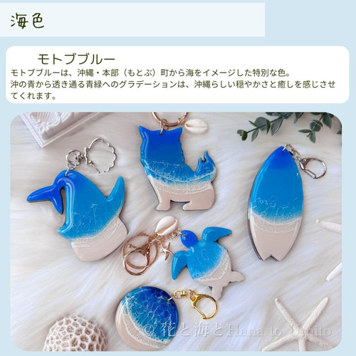 受注制作＊ホヌの海色キーホルダー（ウミガメ）✳︎文字入れ対応（前面