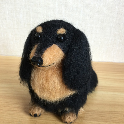羊毛フェルト 犬のぬいぐるみ　ダックス 羊毛フェルト ミニチュアダックスフンドの通販 by くうちゃん's