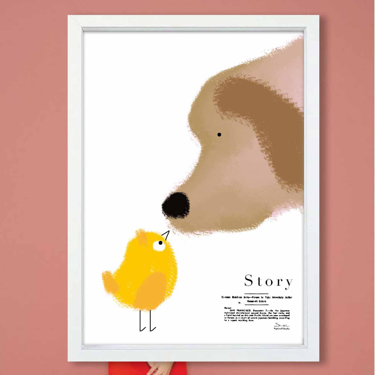 Story  イヌ　鳥　お気に入り9600件突破　イラスト　ポスター　アートポスター　アート/sei検索新着順　3471