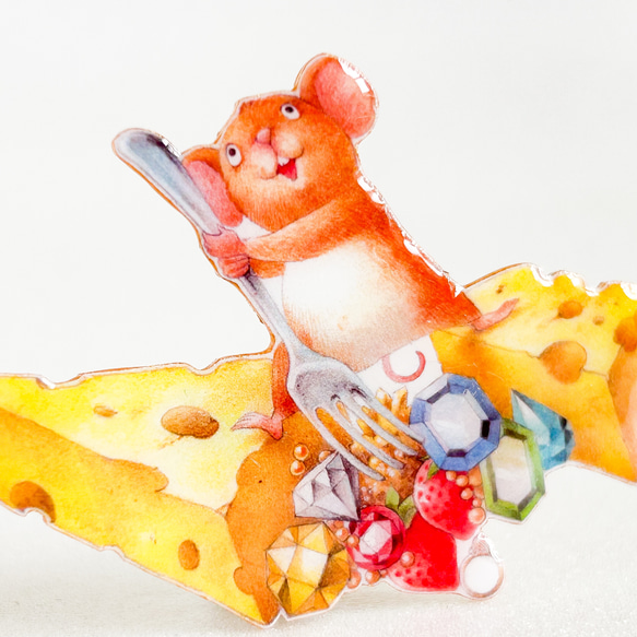 チーズからお宝発掘！ネズミのブローチ 4枚目の画像