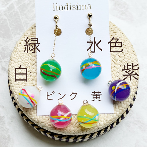 人気No.1 & 2／小さな風鈴&水風船の耳飾りセット【ミニサイズ】数量