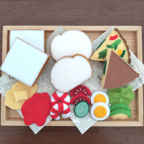 フェルトままごと☆トースト&キッシュ&オープンサンドセット おもちゃ