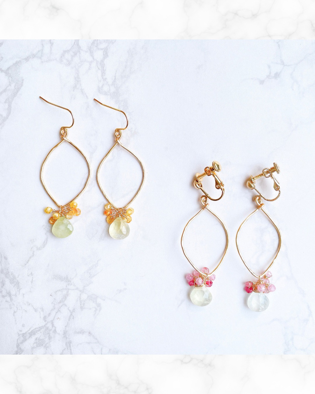 調和をまとう＊プレナイトの天然石ピアス／イヤリング