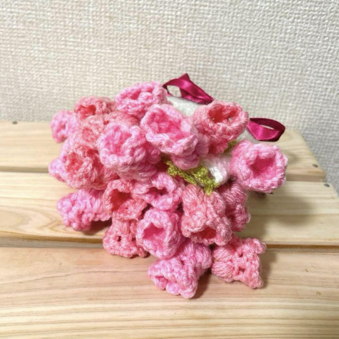 [58]花束マルチカバー ランチョンマット かぎ編み 花束マルチカバー ランチョンマット かぎ編み ハンドメイド 母の