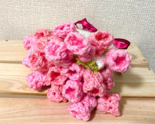 花束マルチカバー ランチョンマット かぎ編み ハンドメイド 母の日